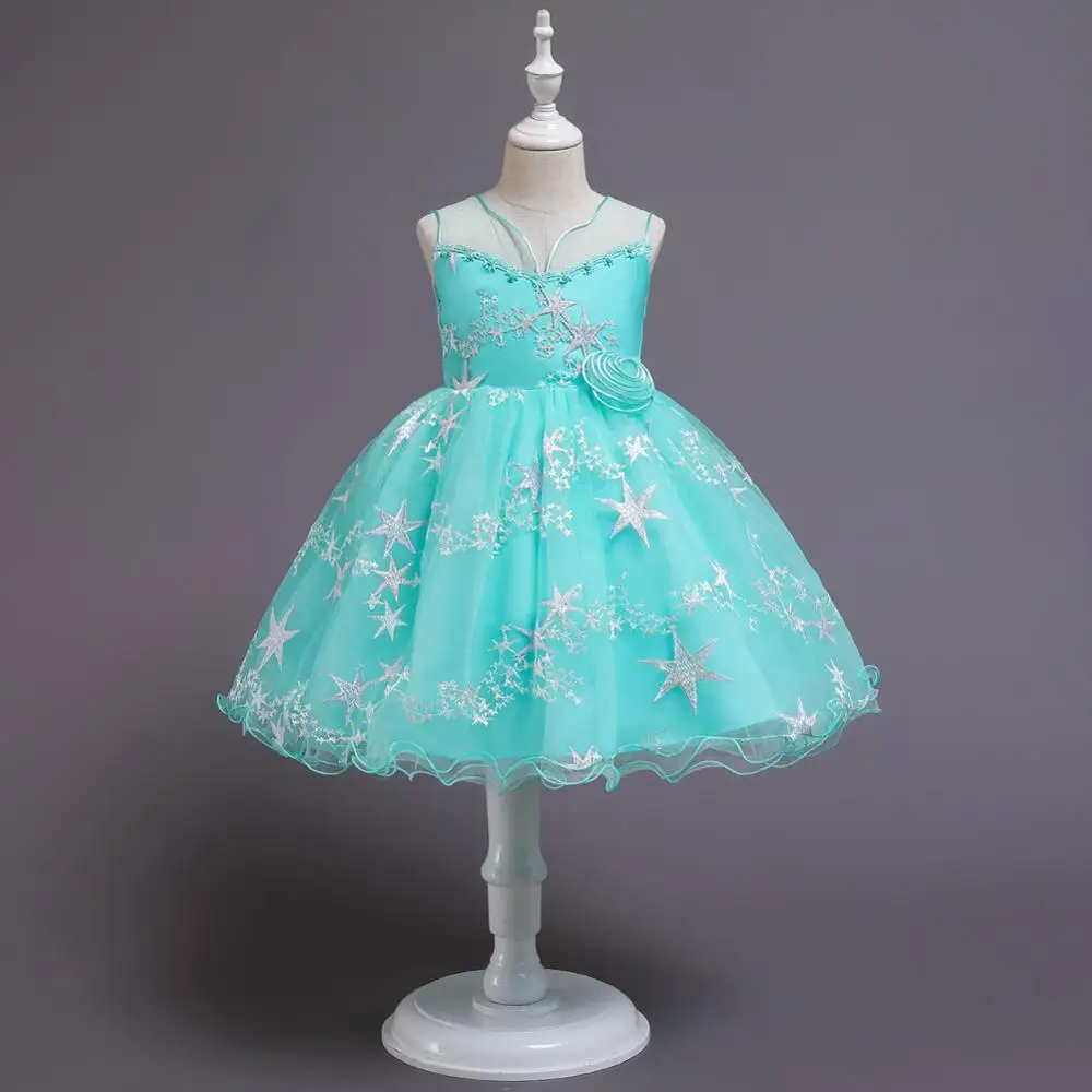 

Flower Girl Dresses for Wedding Floral Appliqued Little Girls Pageant Dress Shiny Star Skirts Vestidos Kids Clothes