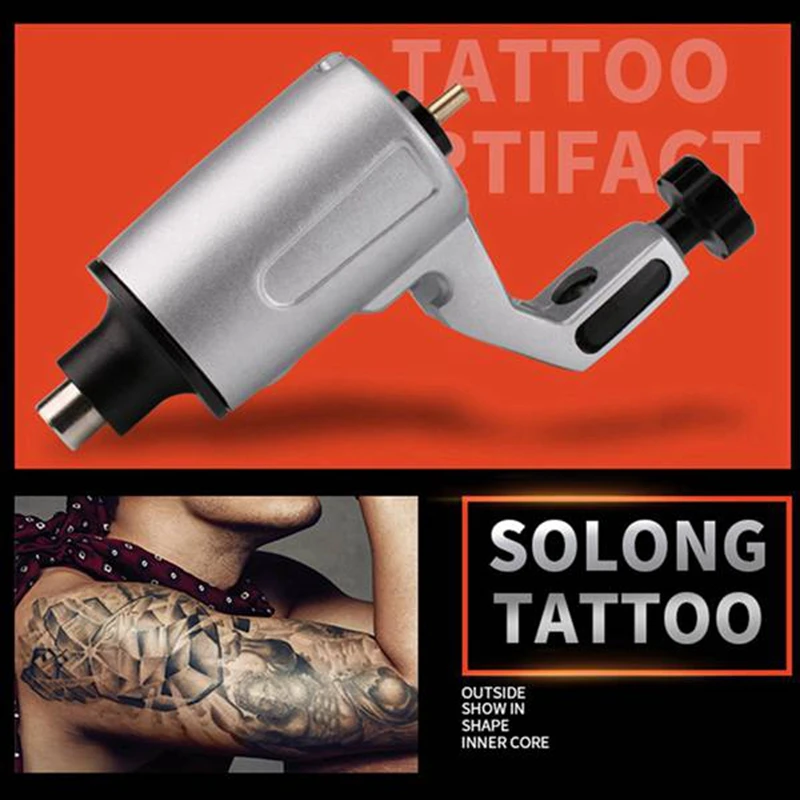 

2Pcs Rca Rotary Tattoo Machine Tattoo Machine for Shader Liner Tattoo Motor Machine Parts - Silver & Red