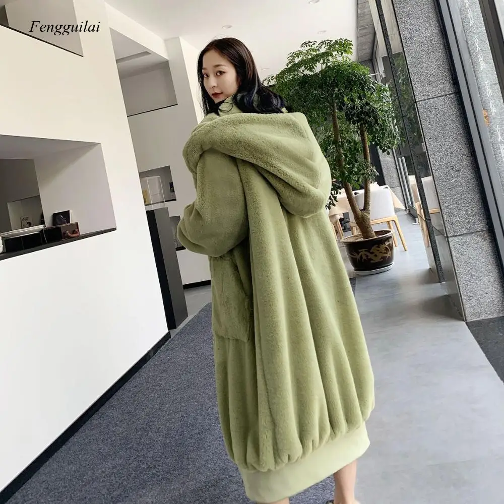Autumn Winter Faux Fur Coat Women 2020 Casual Luxury Long Oversize Loose Hooded Mane Fur Jacket Female Thick Warm Plush Outwear
