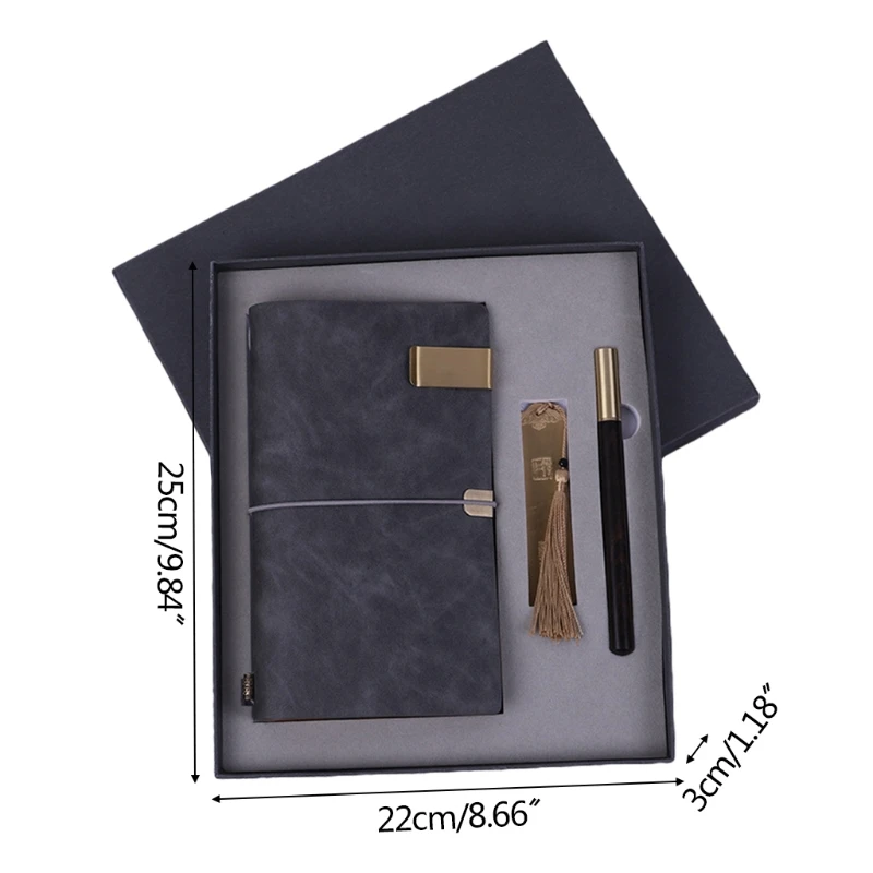 

Creative Business Gift Set PU Leather Notebook Bookmark Pen Kit for Office Meeting Teacher's Day