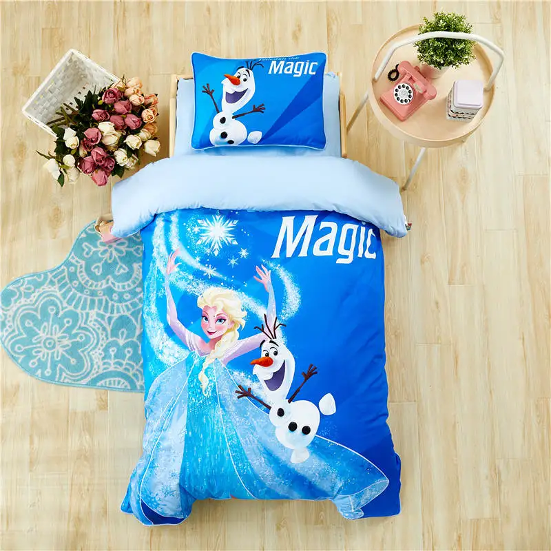 

3D Disney Frozen Elsa Princess Bedding sets for Kids 47"X59" Crib Size Duvet Cover 100% Cotton Bed Linens Girls pillow Sham Baby
