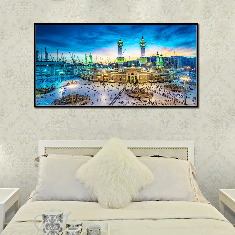 Большая мечеть Мекки холст художественные картины для домашнего декора