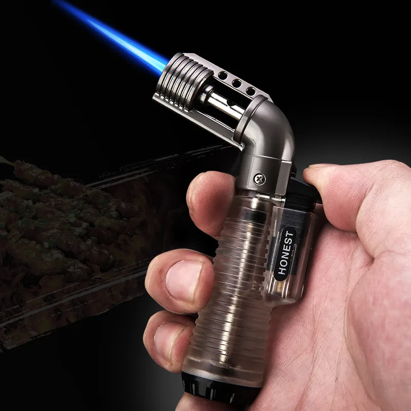 

HONEST Transparent Visible Gas Mini Welding Torch Straight Into Blue Flame Inflatable Butane Lighter Gadget Smoking Accessories