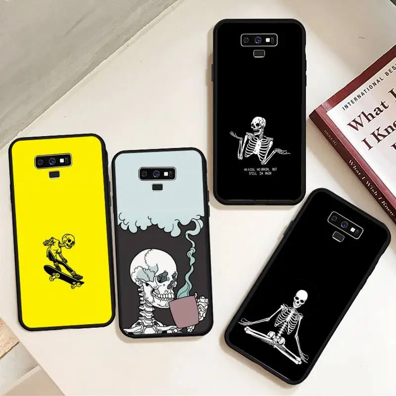 

Funny cute skull skeletons art Phone Case For Samsung A50 A51 A71 A20E A20S S10 S20 S21 S30 Plus ultra 5G M11 funda cover