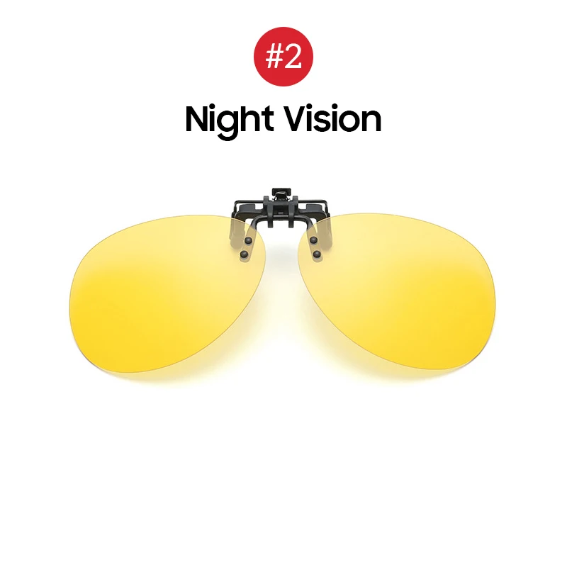 2 Night Vision Оправы круглых флип клип на негабаритных Для Мужчин Поляризованные клип солнцезащитные авиации поляризационные Большой Движущей очками - Цвет линз: 2 Night Vision