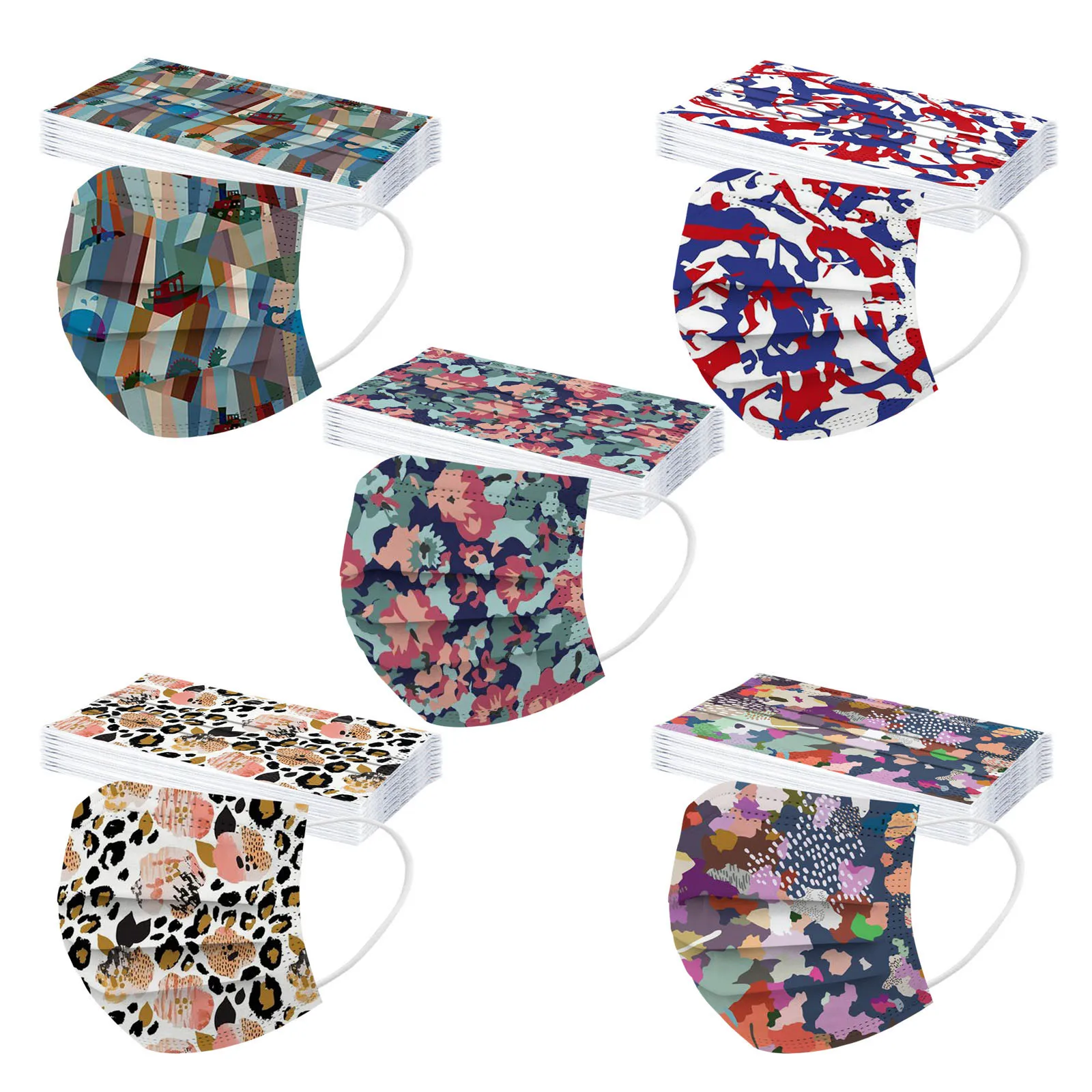 50 шт. одноразовые маски для лица с принтом граффити | Красота и здоровье