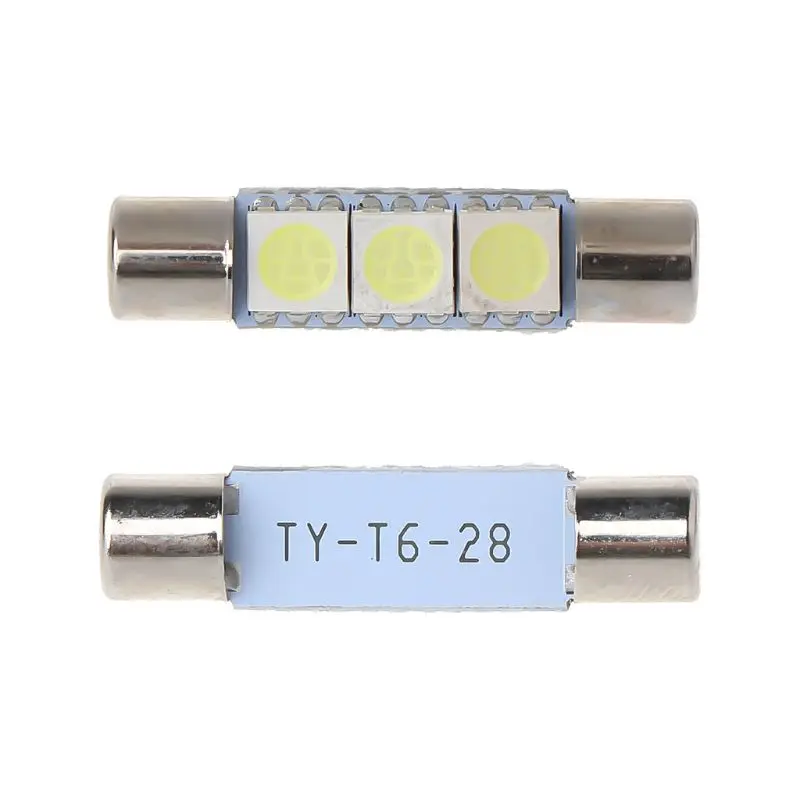 

1pc White T6 5050 31mm 3-SMD LED Bulb For Car Sun Visor Vanity Mirror Fuse Light