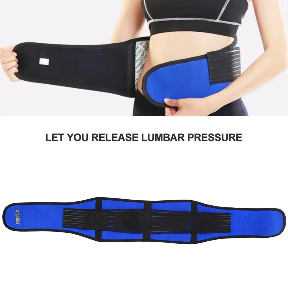 

Blue Adjustable Self-Heating Waist Tourmaline Belt Magnetic Therapy Waist Protection Lumbar Brace Support Massage Health Care