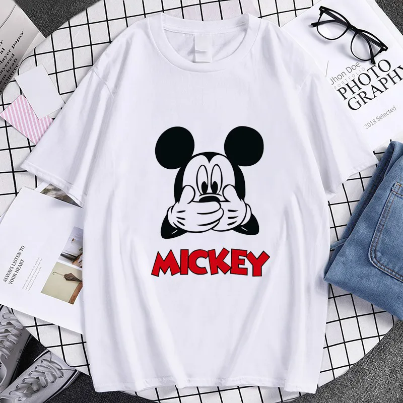 

Disney Mickey Top Summer Casual Fashion T-shirt Hip-hop Streetwear Harajuku Short-sleeved Men's Clothing,