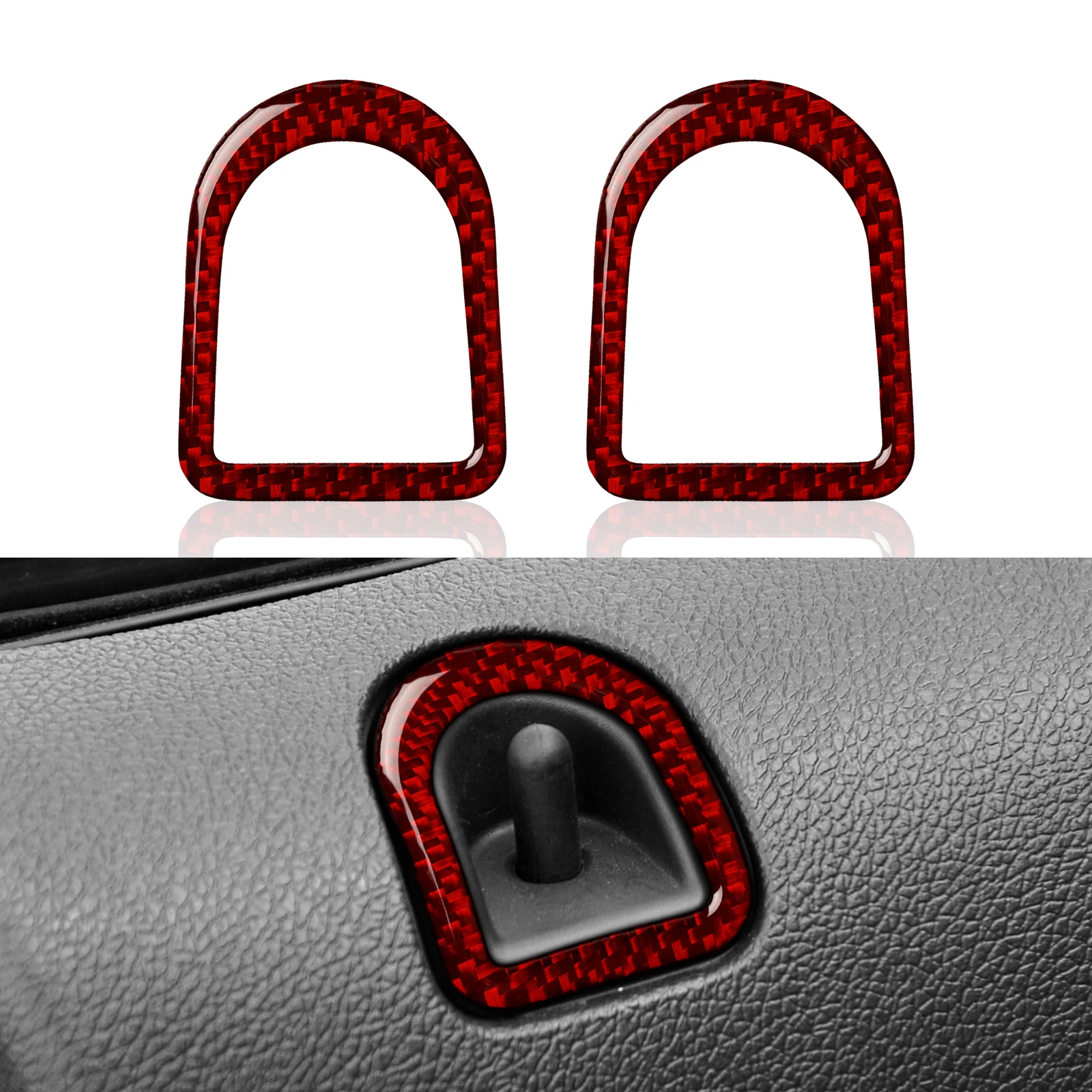 

for Ford Mustang 2009-2014 Carbon Fiber Stickers Car Door Lock Pin Button Knob Frame Cover Trim Car Styling Accessories