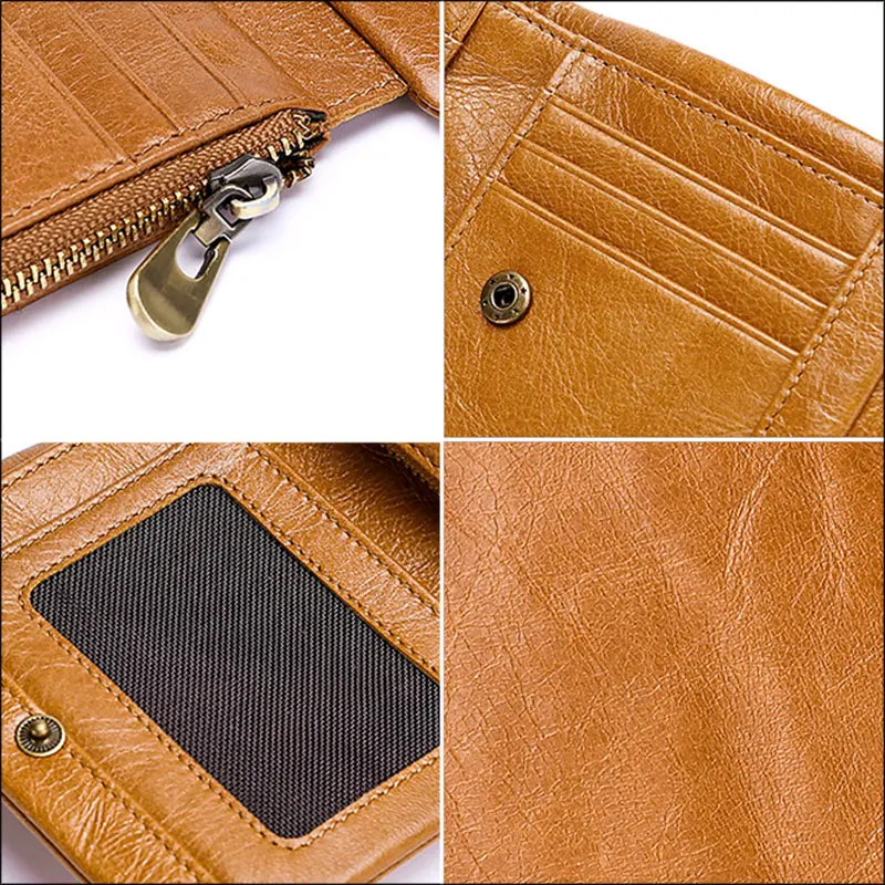 Новинка большие вместительные мужские кошельки из натуральной кожи винтажный