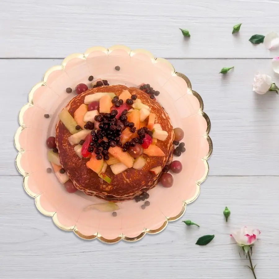 Вечерние одноразовые бумажные круглые тарелки 8 шт. 7 дюймов для дня рождения