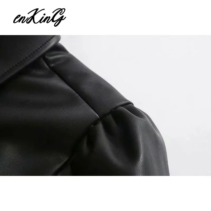 Английская уличная кожаная рубашка с пышными рукавами blusas mujer de moda PU короткая рубашка женские Топы И Футболки