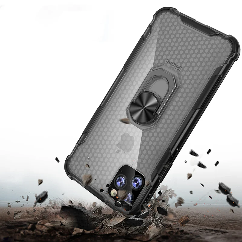 Magnetic Finger Ring Case for iPhone 11 Pro Max Xs XR X 7 6 6S 8 Plus Hybrid Colors Shockproof Stand Transparent Cover | Мобильные