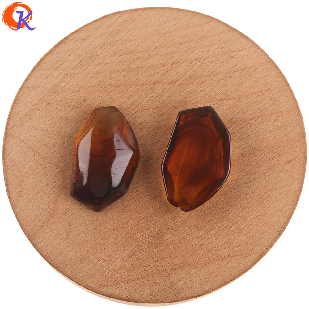Deep Amber Cordial Design 22x35MM 50pcs Jewelry Accessories/Hand Made/Acrylic Beads/Marble Effect/Earring Findings/DIY Jewelry Making - Цвет: Deep Amber