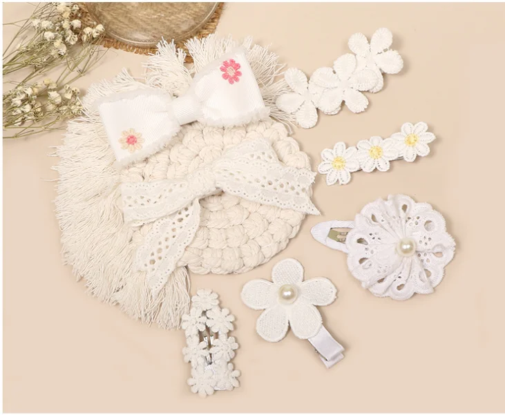 

36pc/lot 2021 New White Lace Hair Bow Hair Clips,Baby Girls Flower Hairpins, Kids Floral Barrettes Hairgrips Children Headwear