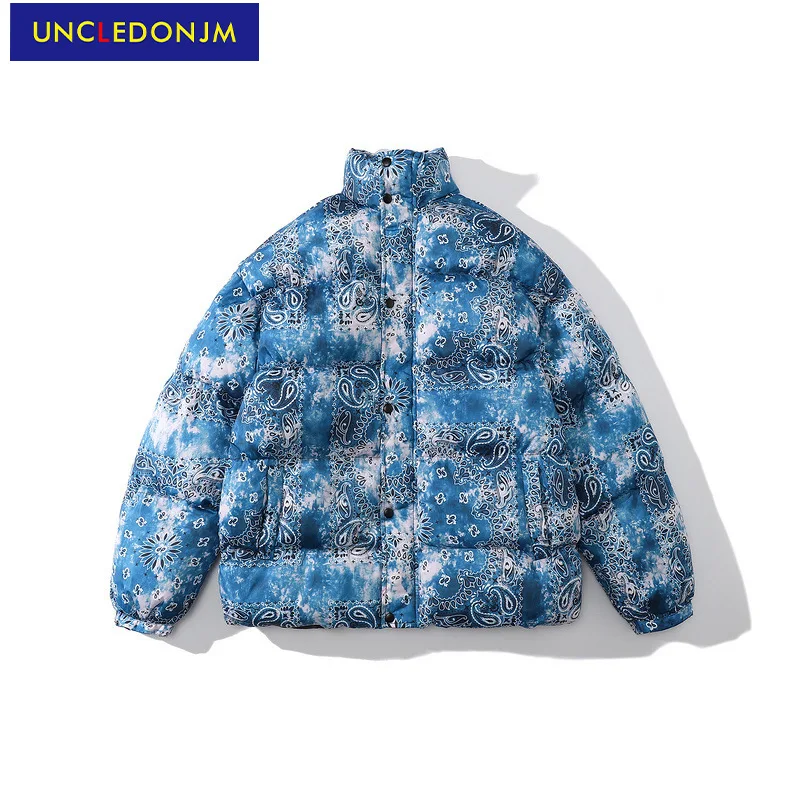 

Уличная ретро куртка UNCLEDONJM с градиентным переходом цветов кешью, мужское зимнее плотное пальто, мужская повседневная теплая парка, пуховая ...