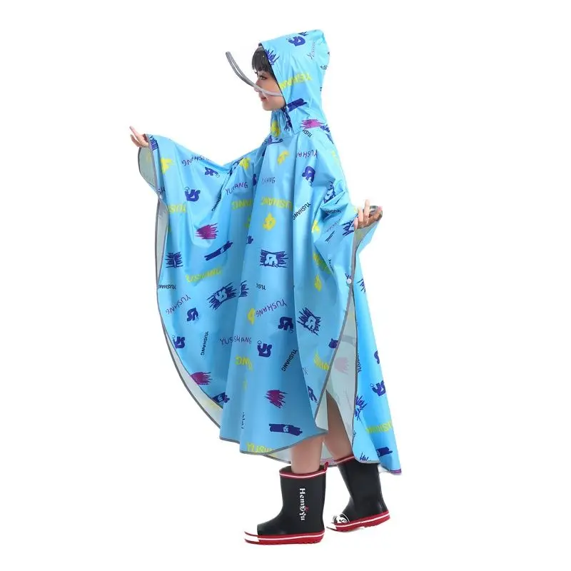 Розовый дождевик для девочек детский пеших прогулок детей взрослых длинное