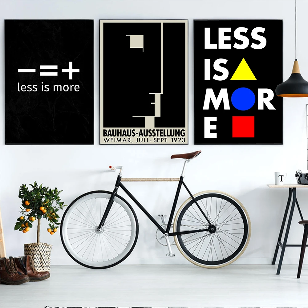 

Bauhaus Museum Exhibition Posters and Prints Gallery Wall Art Pictures less is more Art Canvas Painting for Living Room Decor