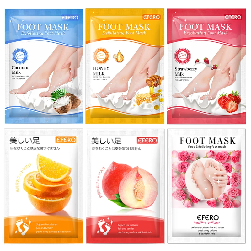 

6Pack Milk Whitening Foot Mask Remove Dead Skin Pedicure Socks Exfoliating Peeling Foot Pacth Moisturizing Nourishing Foot Care