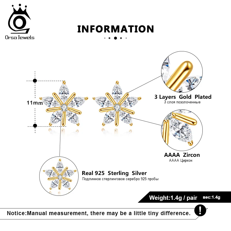 Женские серьги-гвоздики из серебра 925 пробы в виде снежинок | Украшения и