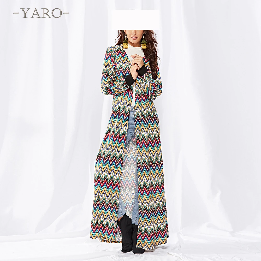 New women's autumn cardigan long knit sweater women Long Half-open-neck Pointstripe Printed Knitted free shipping |