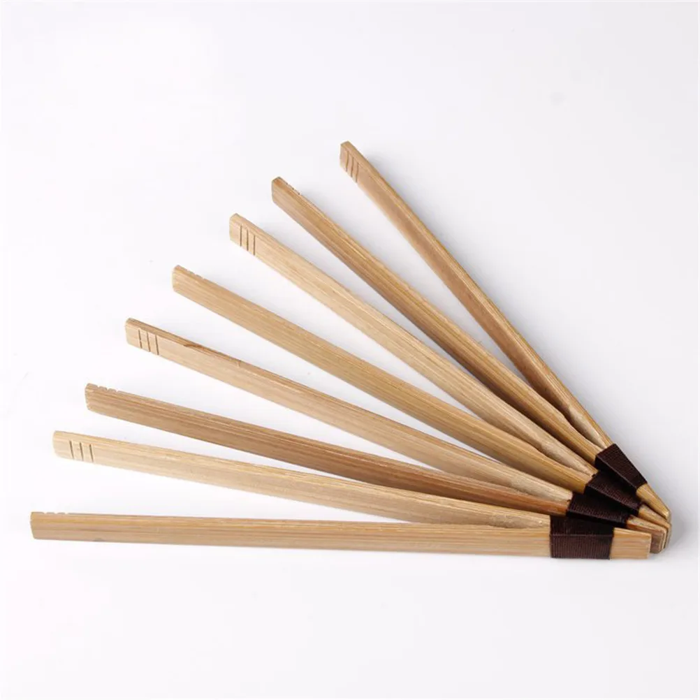 

1PCS Tea Cookie Candy Fruit Salad Small Tools Bamboo Tea Clips Kitchen Utensils With String Food Tongs 18cm