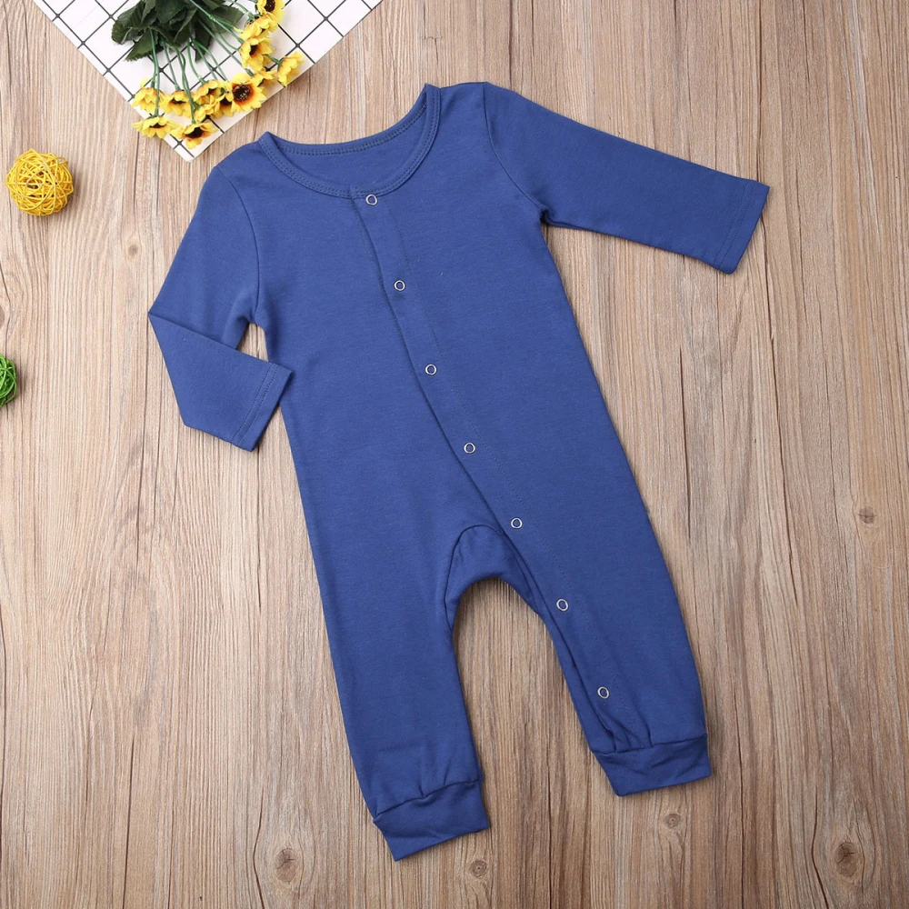 Осенний однотонный комбинезон для новорожденных девочек и мальчиков 0-24 месяцев |