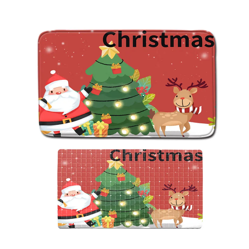 

Christmas Pattern Non-slip Carpet Bath Mat Floor Mat Foot Mat PVC Non-slip Mat
