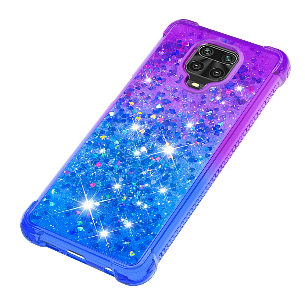 funda Redmi Note 9 Pro Case on for Etui Xiaomi Poco X3 NFC Redmi Note 9S 8 9Pro Cases Glitter Bright Dynamic Phone Cover Women