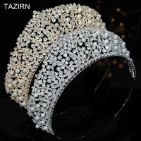 cubic zirconia pearls princess bridal wedding crowns and bead bride tiaras pageant hair jewelry cz party headpieces for women