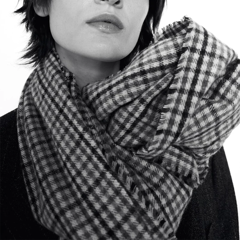 2019 ZA новый клетчатый шарф для женщин осенний и зимний теплый модный мягкий