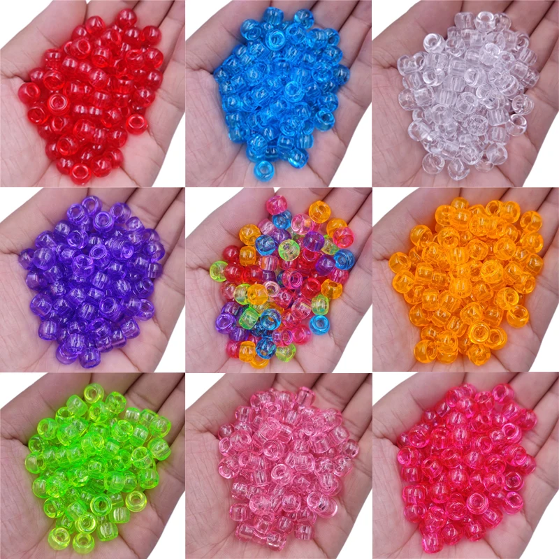 

40Pcs 9mm Big Hole Acrylic Beads Spacer Beads For Jewelry Making Handmade DIY Charms Bracelet Necklaces