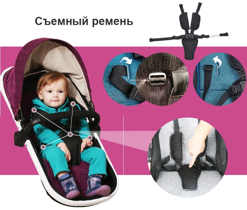 Luxmom детская коляска 2 в 1 Высокое пейзаже Multifunctionc может сидеть или лежать складной четыре сезона Россия
