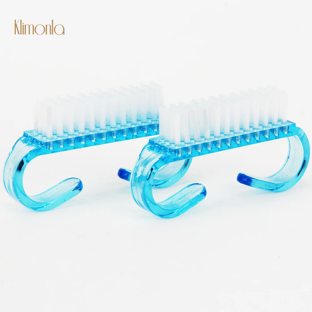 

10Pcs/lot Light Blue Manicure Pedicure Brush Nail Cleaning Tools Transparent Nail Care Brushes Remove Dust Powder Cleaner Tool