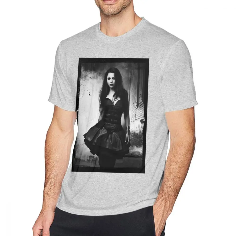 Amy Lee From Evanescence T Shirt Summer Men's T Shirts Print T-Shirt Basic Men Casua Tee Shirt 5XL 6XL Oversized Cotton T-Shirts - Цвет: silver