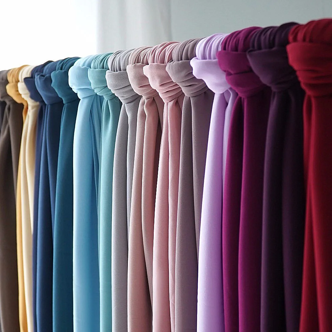 Новый мусульманский пузырьковый шифоновый хиджаб женский однотонный мягкие