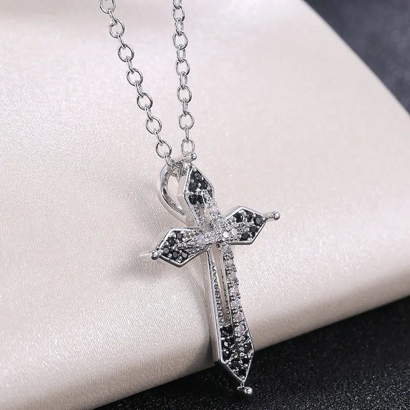 

Necklace Fashion Cross White Jewlery Silver Plated for Men/Women Pendant