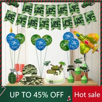 2021 camouflage balloons military theme party army birthday decoration tank fighter latex ballon baby shower kids gift boy decor