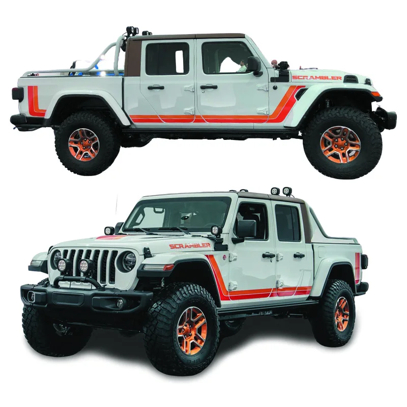 

Автомобильный кузов дверь Талия линия цветные полосы наклейка винил графика верхний слой обмотка комплект наклейка для Jeep Гладиатор JT скремблер