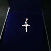 shiny mini zircon cross neck pendant for women exquisite rhinestone copper gilded necklace jewelry naszyjnik collier