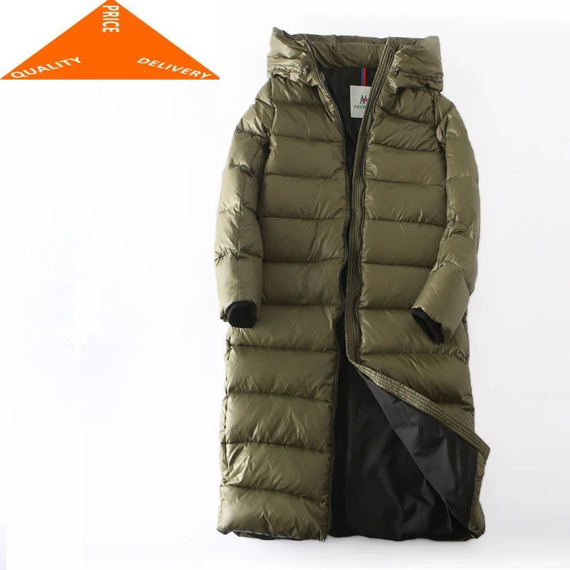 

Light Women Winter Clothes 2020 20% Duck Down Jacket Hooded Ladies Warm Long Coat Slim Outerwear Hiver A00094
