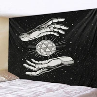 starry sky totem pattern tapestry mandala tapestry moon sun white black tapestry hippie room decoration psychedelic tapestry
