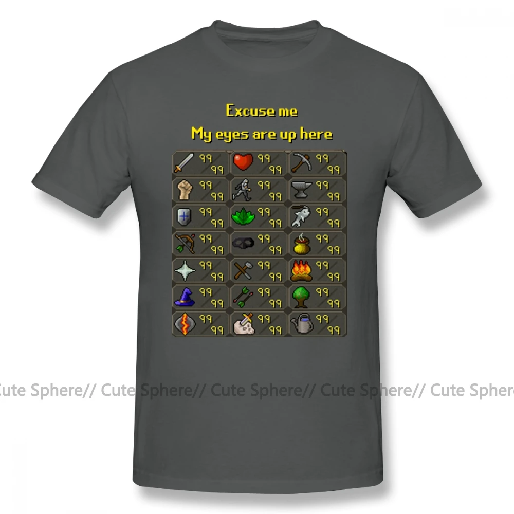 Runescape, футболка, Runescape, My Eyes Are Up Here, футболка, 100 хлопок, графическая футболка, мужская, ХХХ, с коротким рукавом, летняя, забавная футболка
