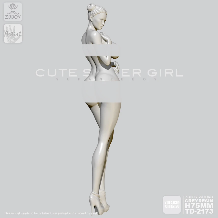 1/24 Resin Figure Kits Angel beautiful girl resin Model Self-assembled 75mm TD-2173 | Игрушки и хобби