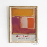 mark rothko exhibition museum poster yellow cherry orange canvas painting abstract art prints minimalism gift idea home decor
