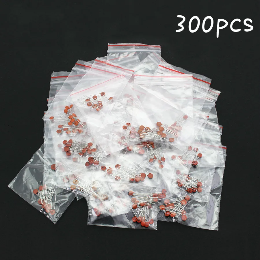 

300pcs 50V 2PF-0.1UF 30 valuesX10pcs ceramic capacitor Assorted Kit Electronic Components Package 2pF 30pF 100pF 1nF 10nF