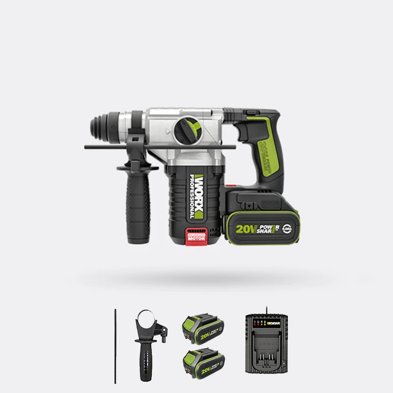 WORX 3 функции AC Электрический перфоратор industr молоток беспроводная ударная дрель с литиевой батареей электрическая дрель - Длина режущей кромки: WU388