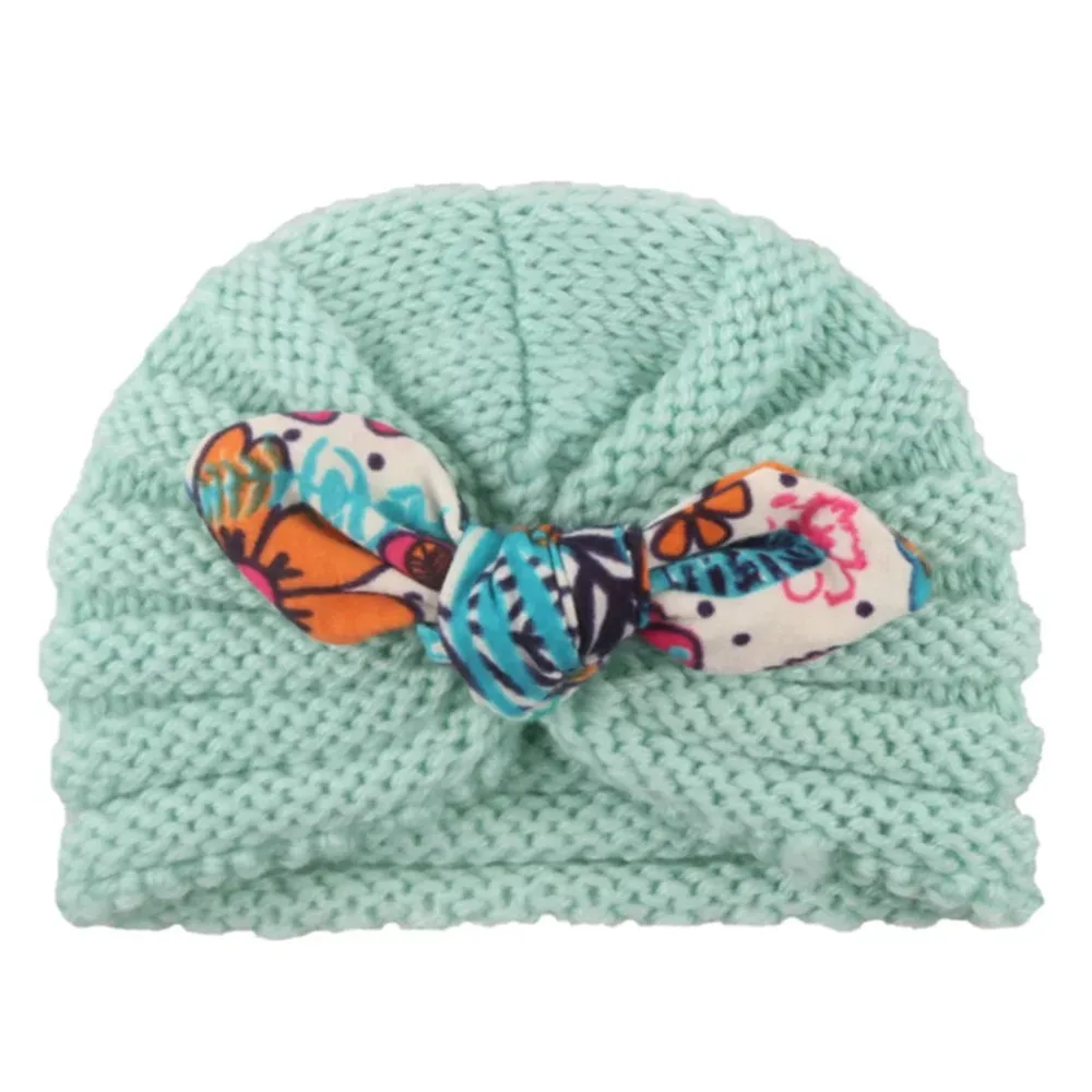 Шапка детская осенне-зимняя хлопковая с ярким бантом 1 шт. От 0 до 3 лет | Детская