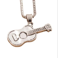 4pcs acoustic guitar music player pendant necklaces 24inches chains n291 25 1x12 2mm zinc alloy